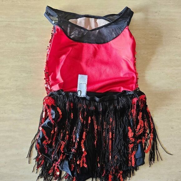 Weissman NWOT child large black red dance costume jazz tap solo - Picture 6 of 8